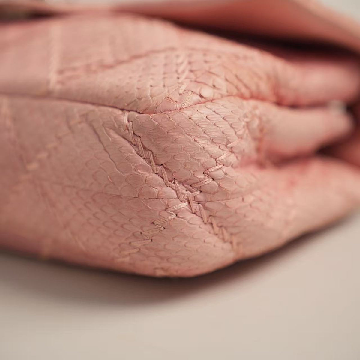 Chanel Classic Flap, Pink Python Skin, Silver‑Tone Hardware