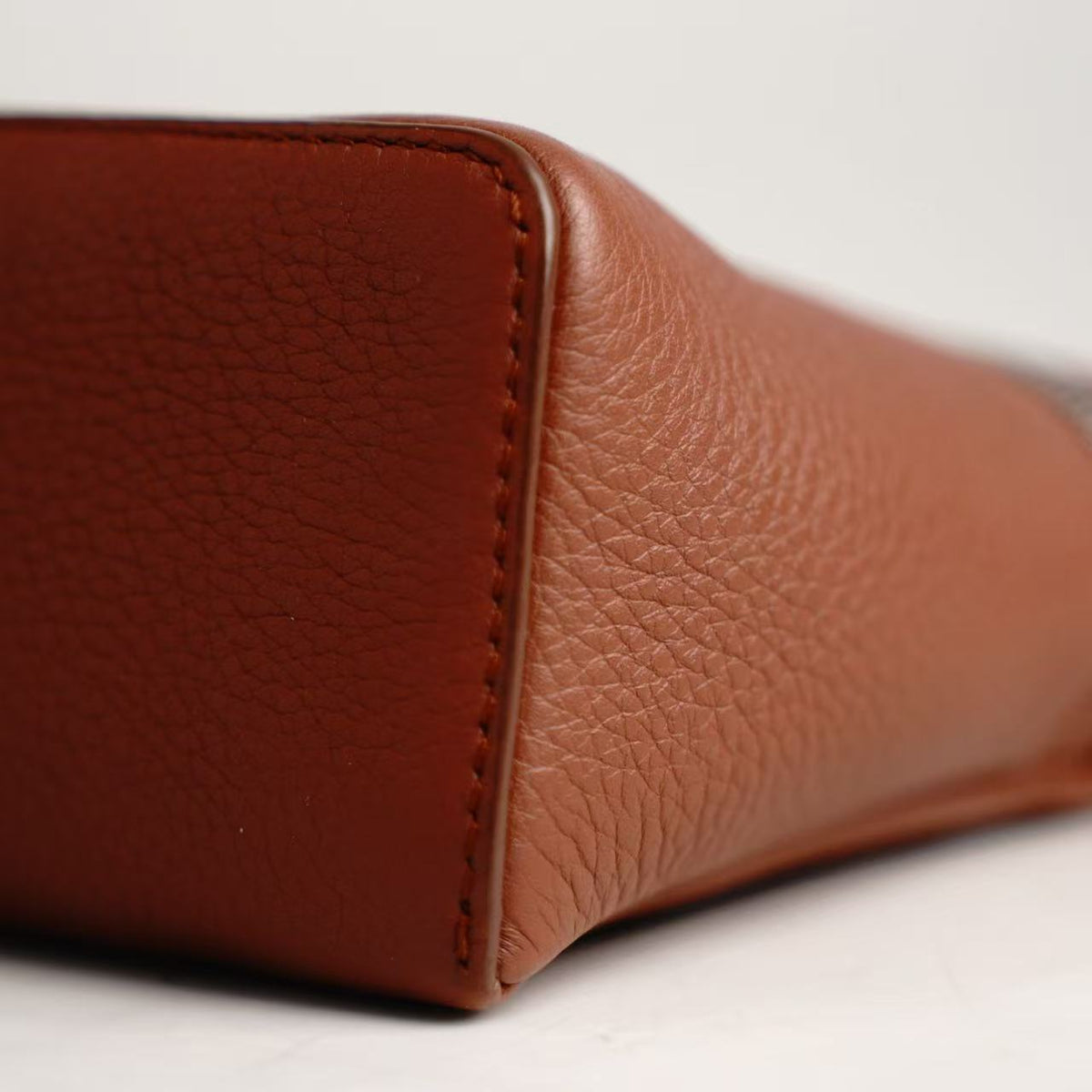 Loro Piana Extra Pocket L19 Hand‑held Vanity Bag, Brown Calfskin, Silver‑Tone Hardware