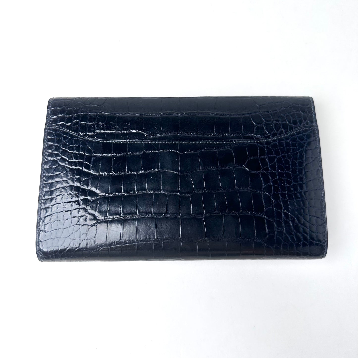 Hermès Constance Long Wallet, Midnight Blue Shiny Alligator Leather[Pre-Owned]