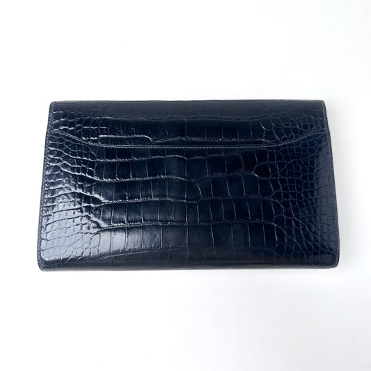 Hermès Constance Long Wallet, Midnight Blue Shiny Alligator Leather[Pre-Owned]
