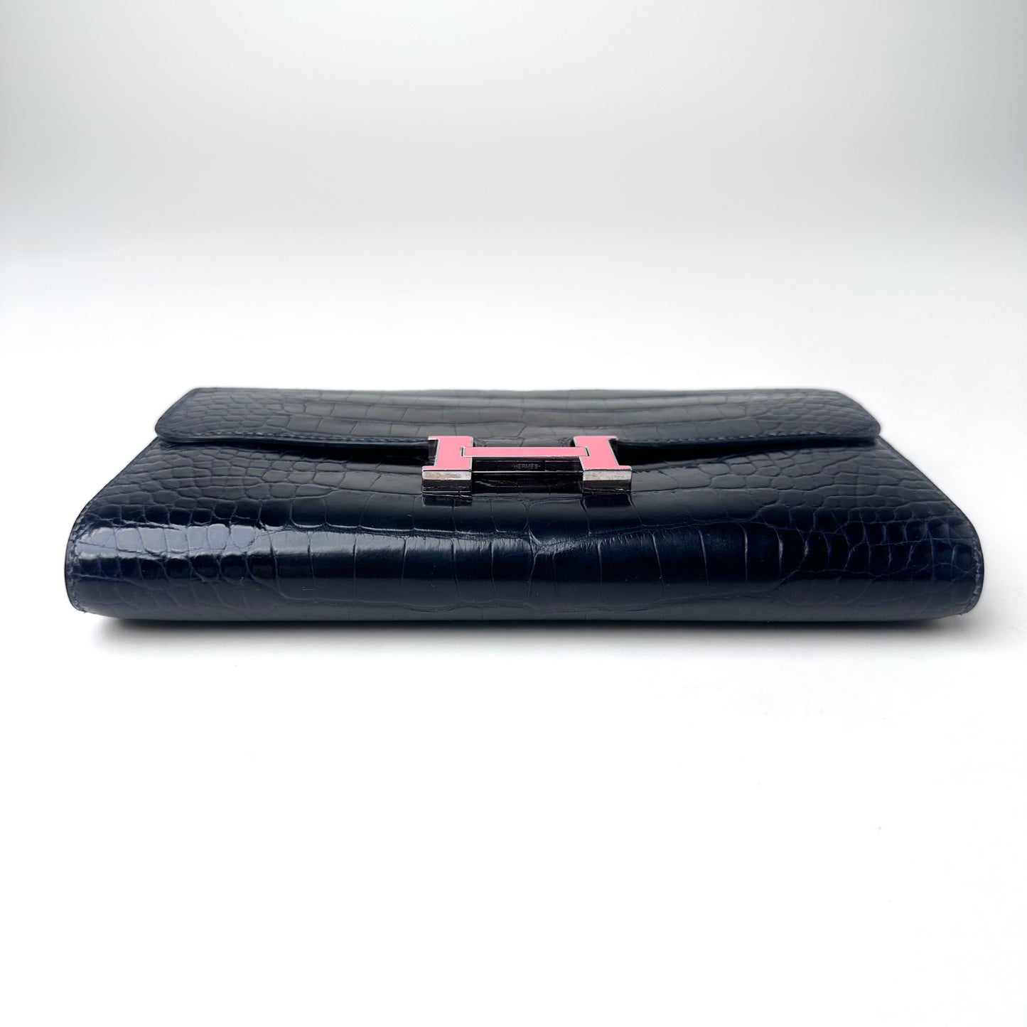 Hermès Constance Long Wallet, Midnight Blue Shiny Alligator Leather[Pre-Owned]
