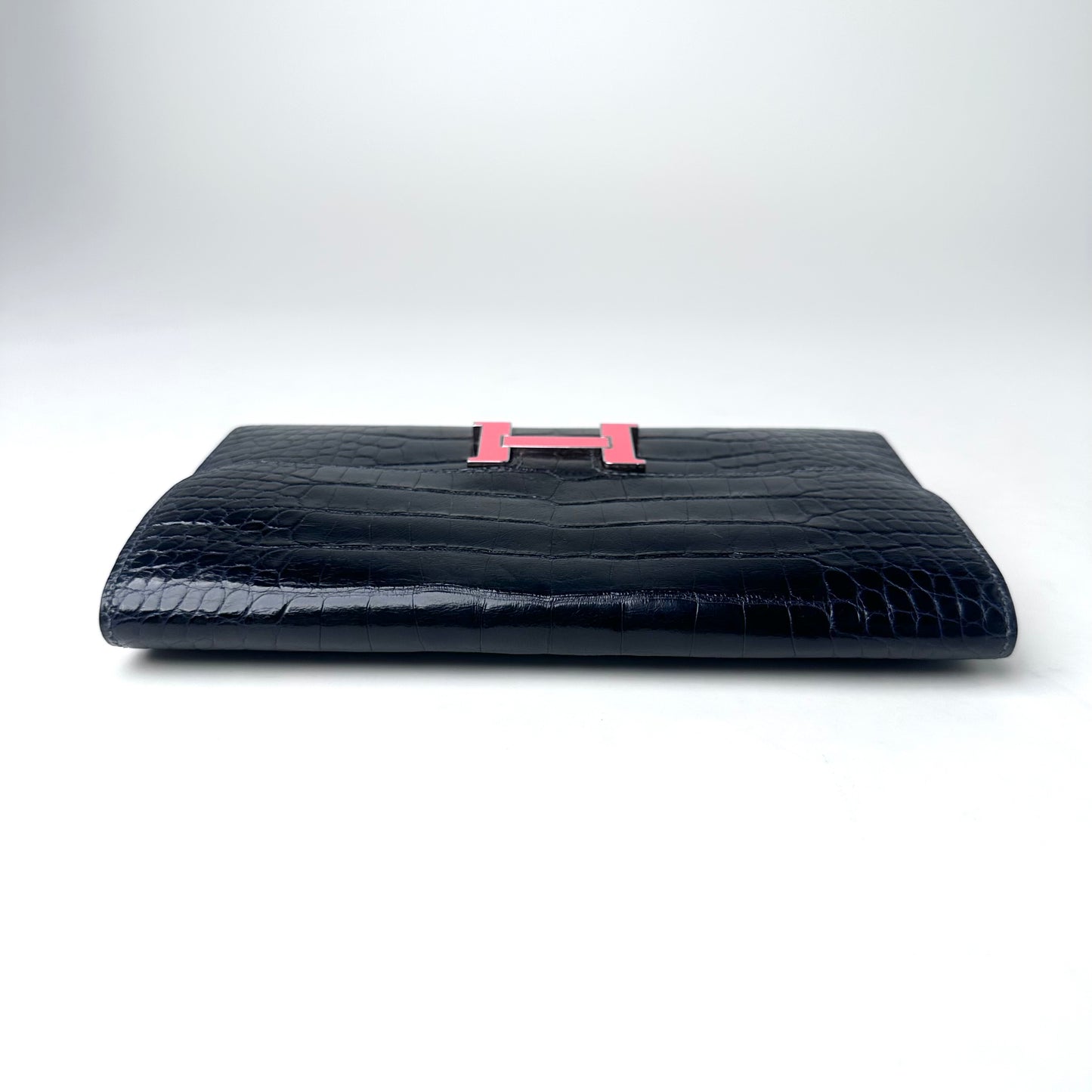 Hermès Constance Long Wallet, Midnight Blue Shiny Alligator Leather[Pre-Owned]