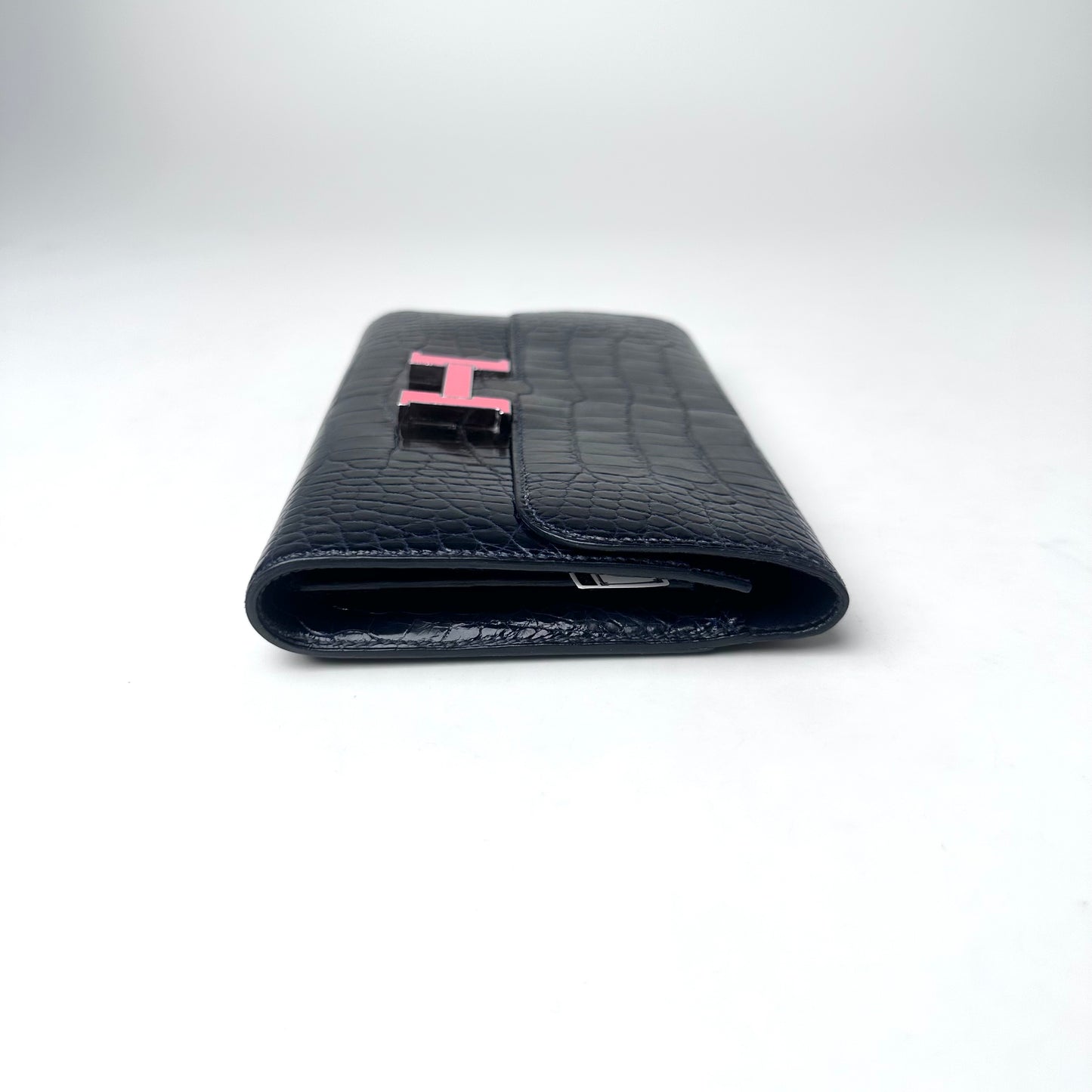 Hermès Constance Long Wallet, Midnight Blue Shiny Alligator Leather[Pre-Owned]