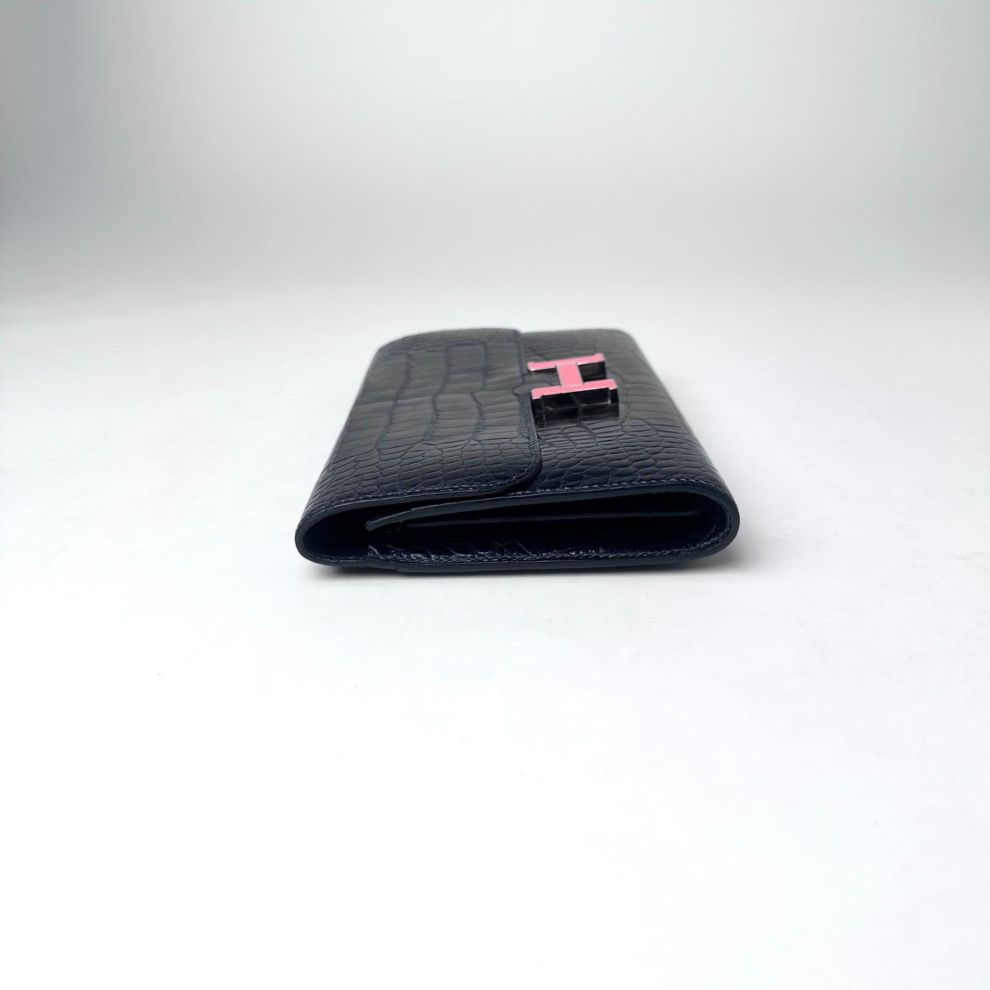 Hermès Constance Long Wallet, Midnight Blue Shiny Alligator Leather[Pre-Owned]