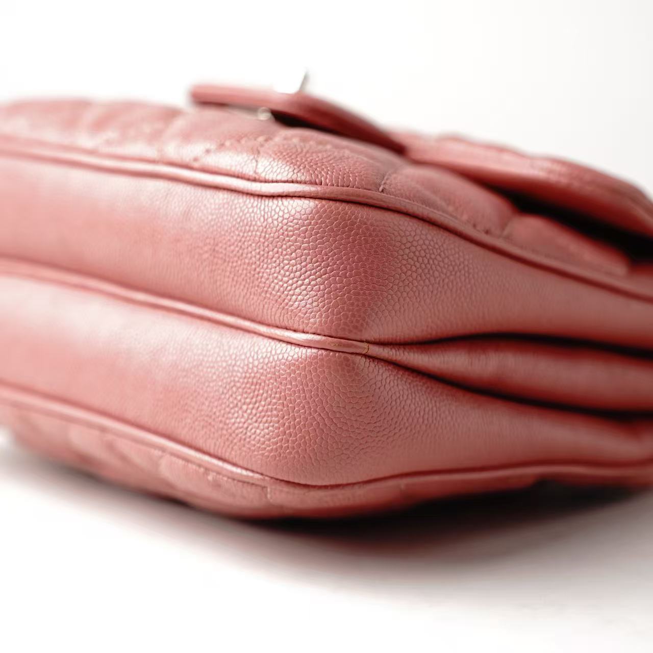 CHANEL Mini Classic Flap Bag, Pink Caviar Leather, Silver-Tone Hardware