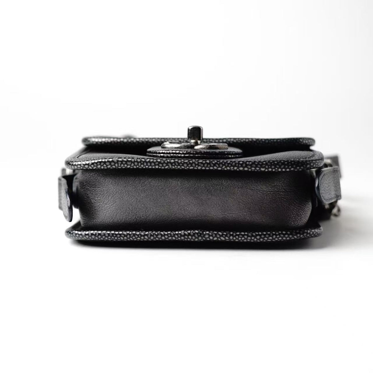 Chanel Mini Flap Crossbody Bag (Stingray‑Trim Mixed‑Leather)