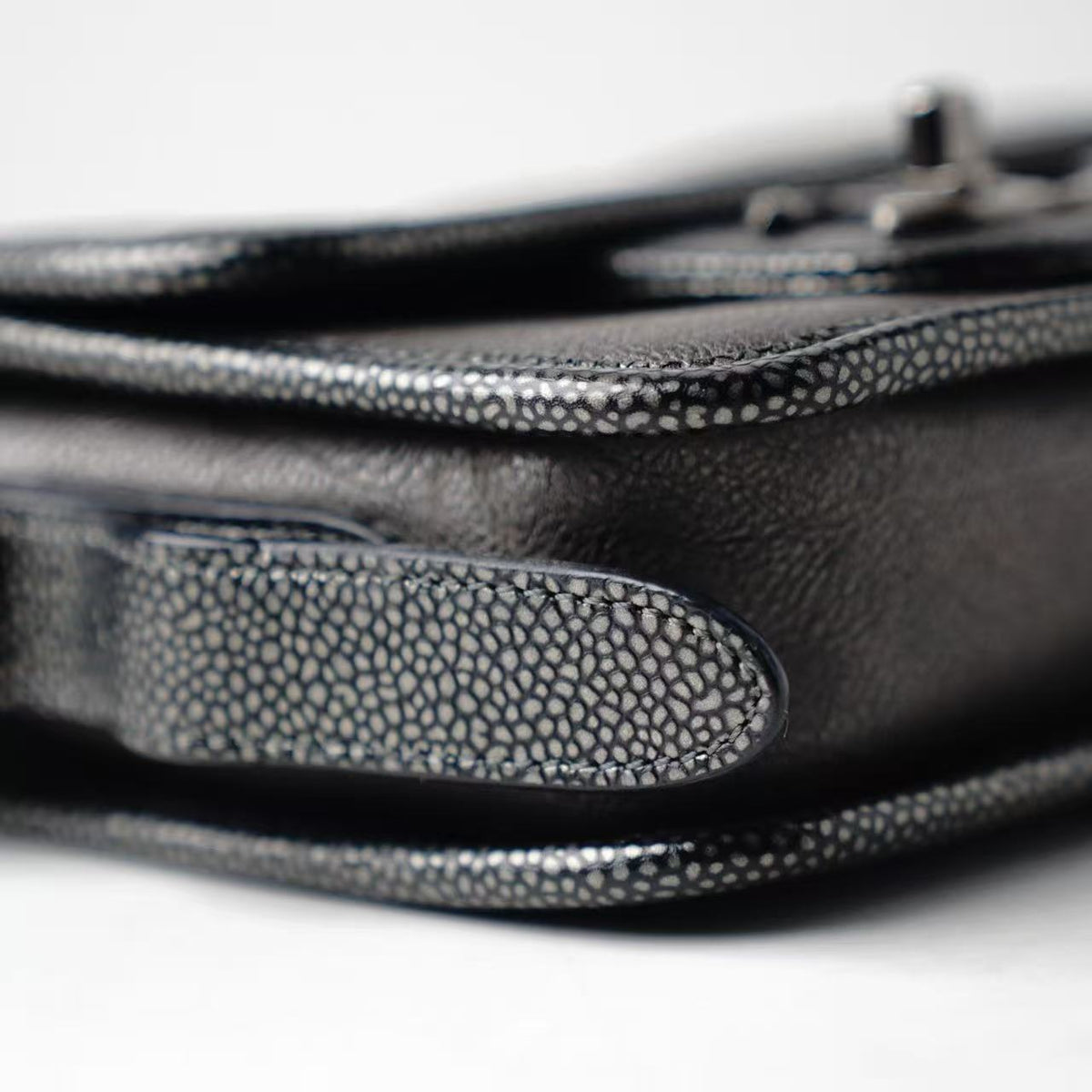 Chanel Mini Flap Crossbody Bag (Stingray‑Trim Mixed‑Leather)