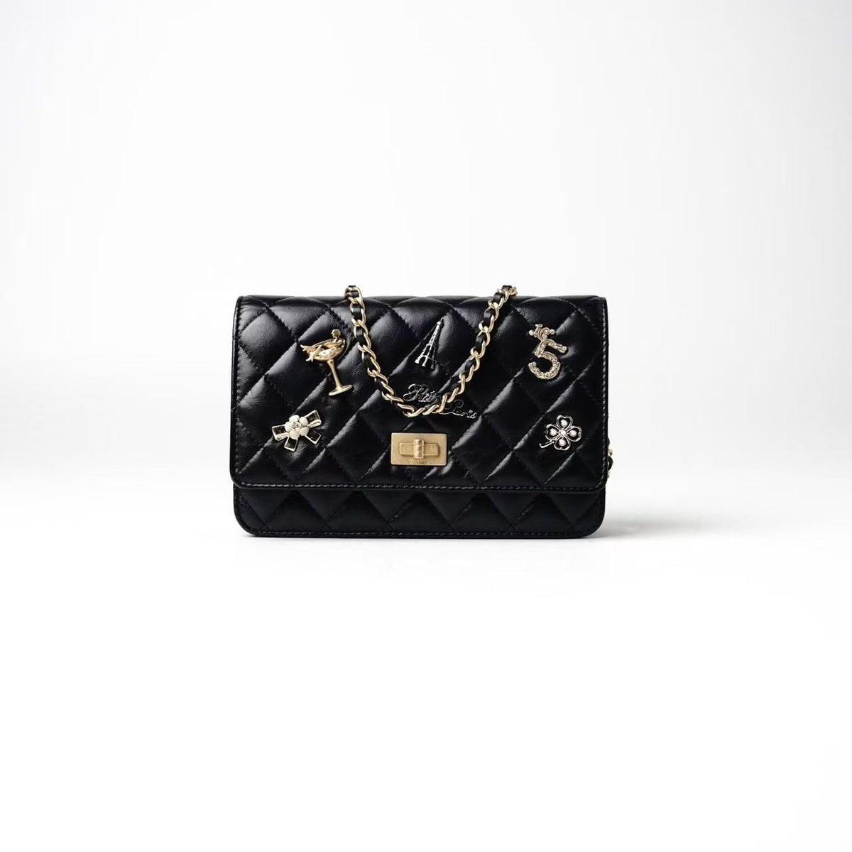 Chanel Reissue WOC Paris‑Themed Charms Wallet On Chain