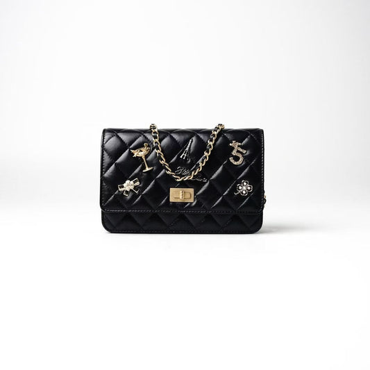 Chanel Reissue WOC Paris‑Themed Charms Wallet On Chain