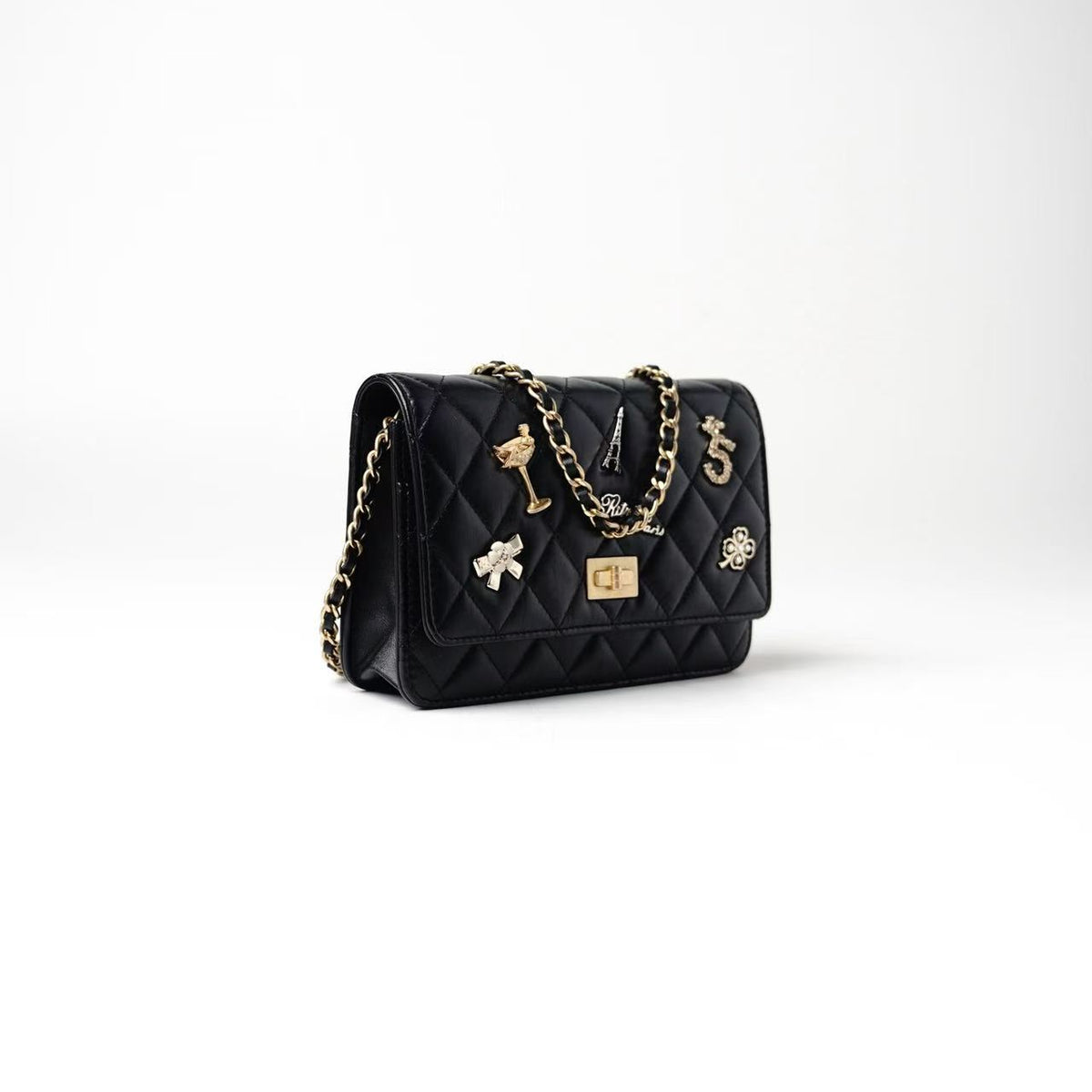 Chanel Reissue WOC Paris‑Themed Charms Wallet On Chain
