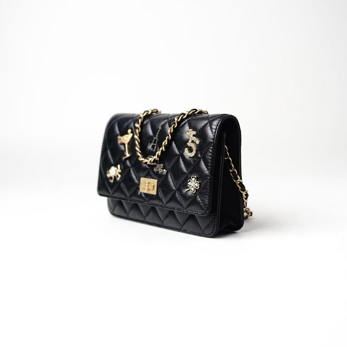 Chanel Reissue WOC Paris‑Themed Charms Wallet On Chain