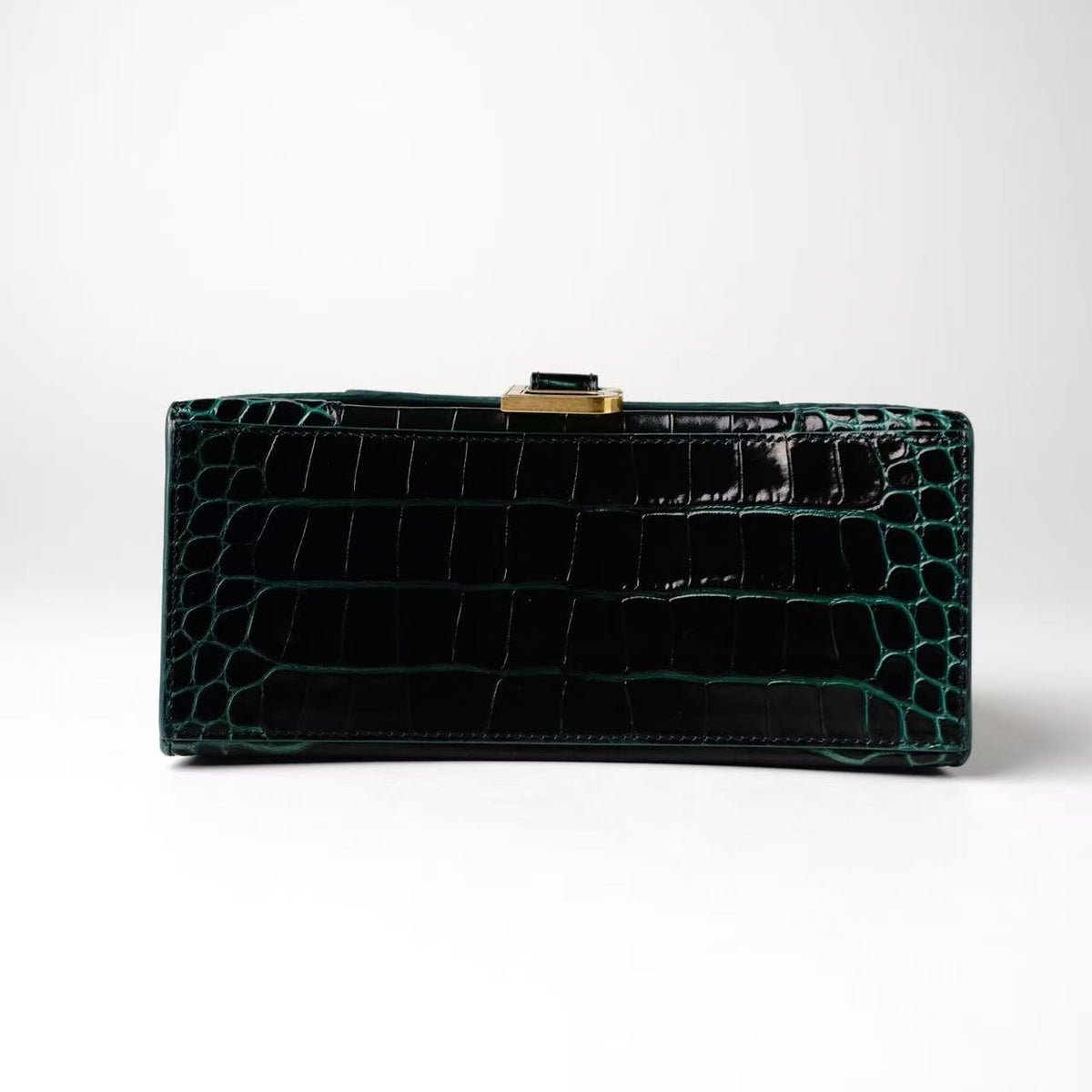 Balenciaga Hourglass Small Croc‑Embossed Top‑Handle Bag