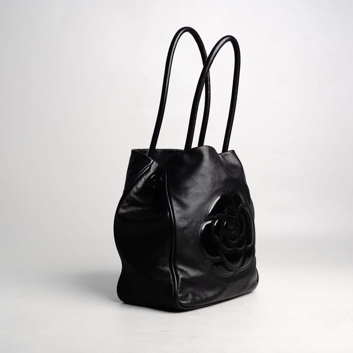 Chanel Camellia Large Leather Tote Bag