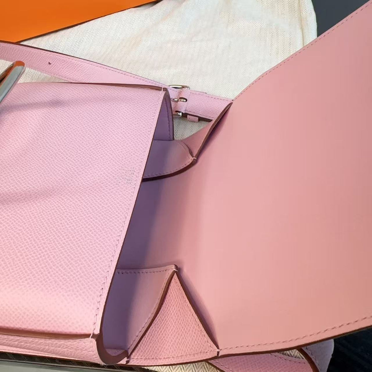 Hermès Della Cavalleria Mini, Mauve Sylvestre Epsom, Palladium‑Tone Hardware