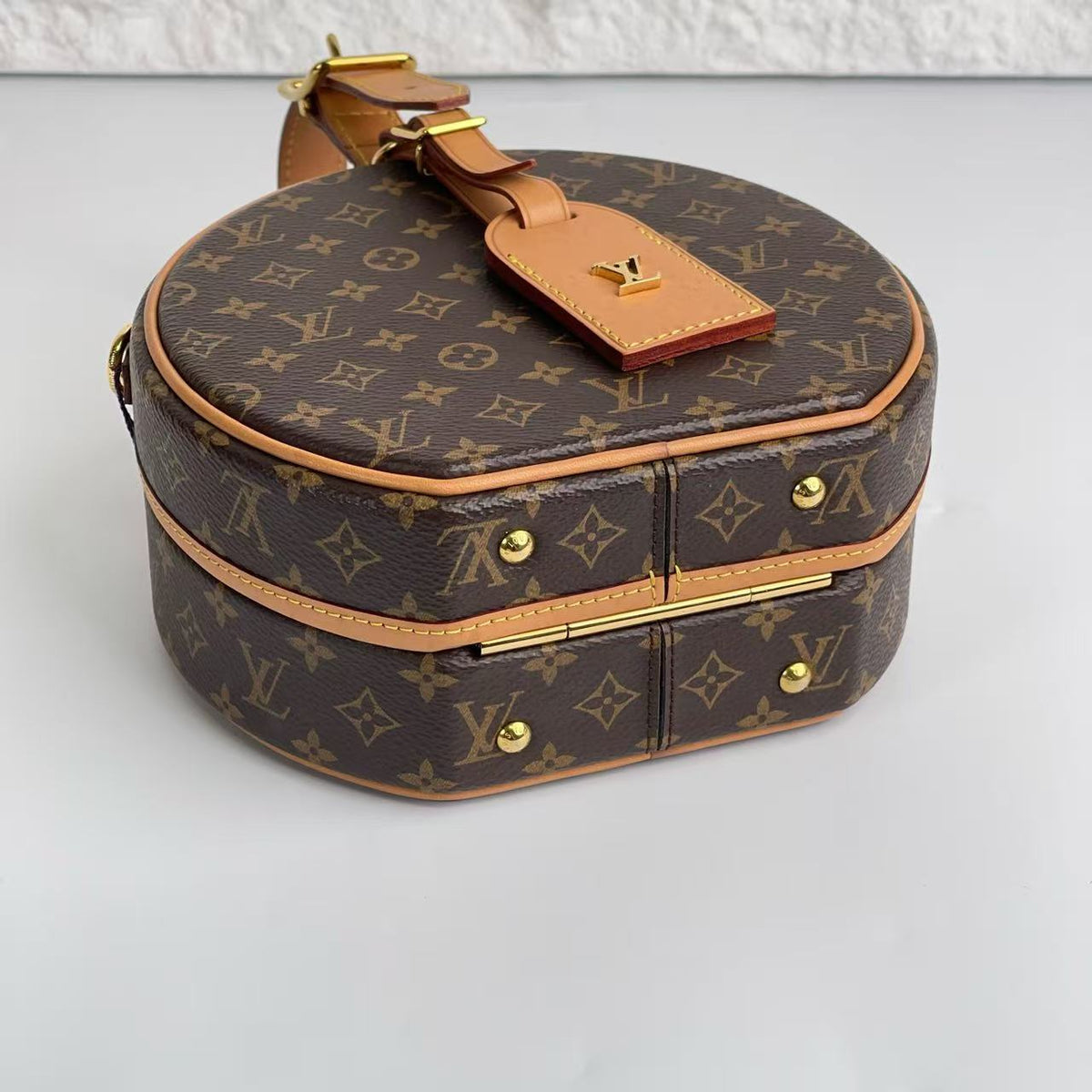 Louis Vuitton Petite Boîte Chapeau in Monogram Canvas with Gold‑Tone Hardware