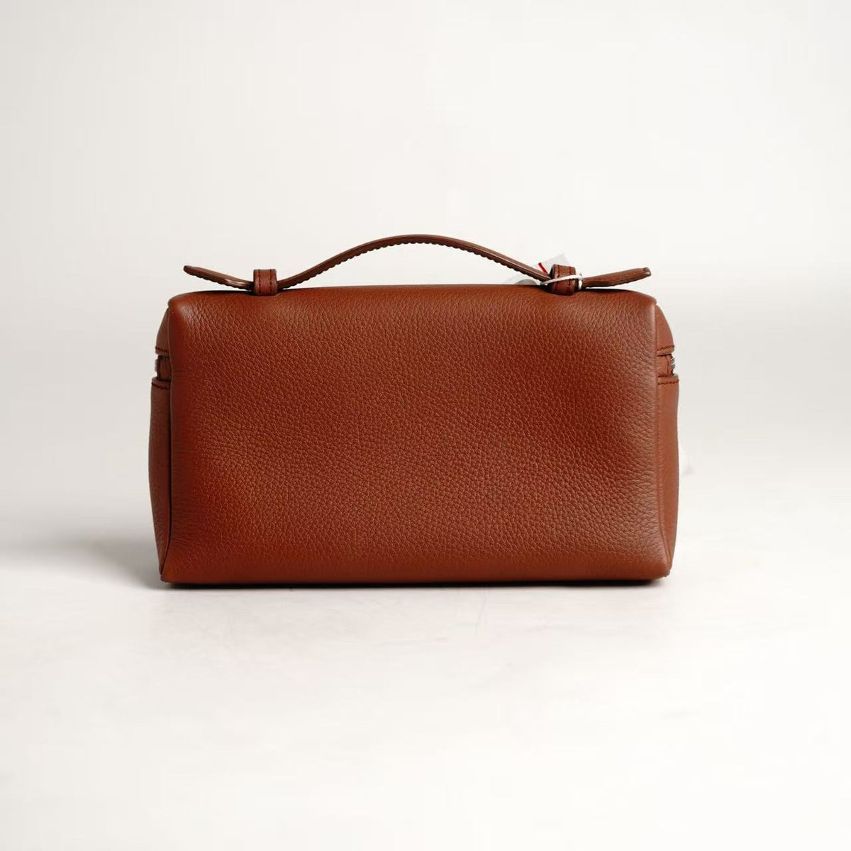 Loro Piana Extra Pocket L19 Hand‑held Vanity Bag, Brown Calfskin, Silver‑Tone Hardware