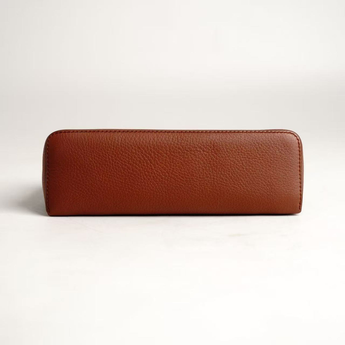 Loro Piana Extra Pocket L19 Hand‑held Vanity Bag, Brown Calfskin, Silver‑Tone Hardware