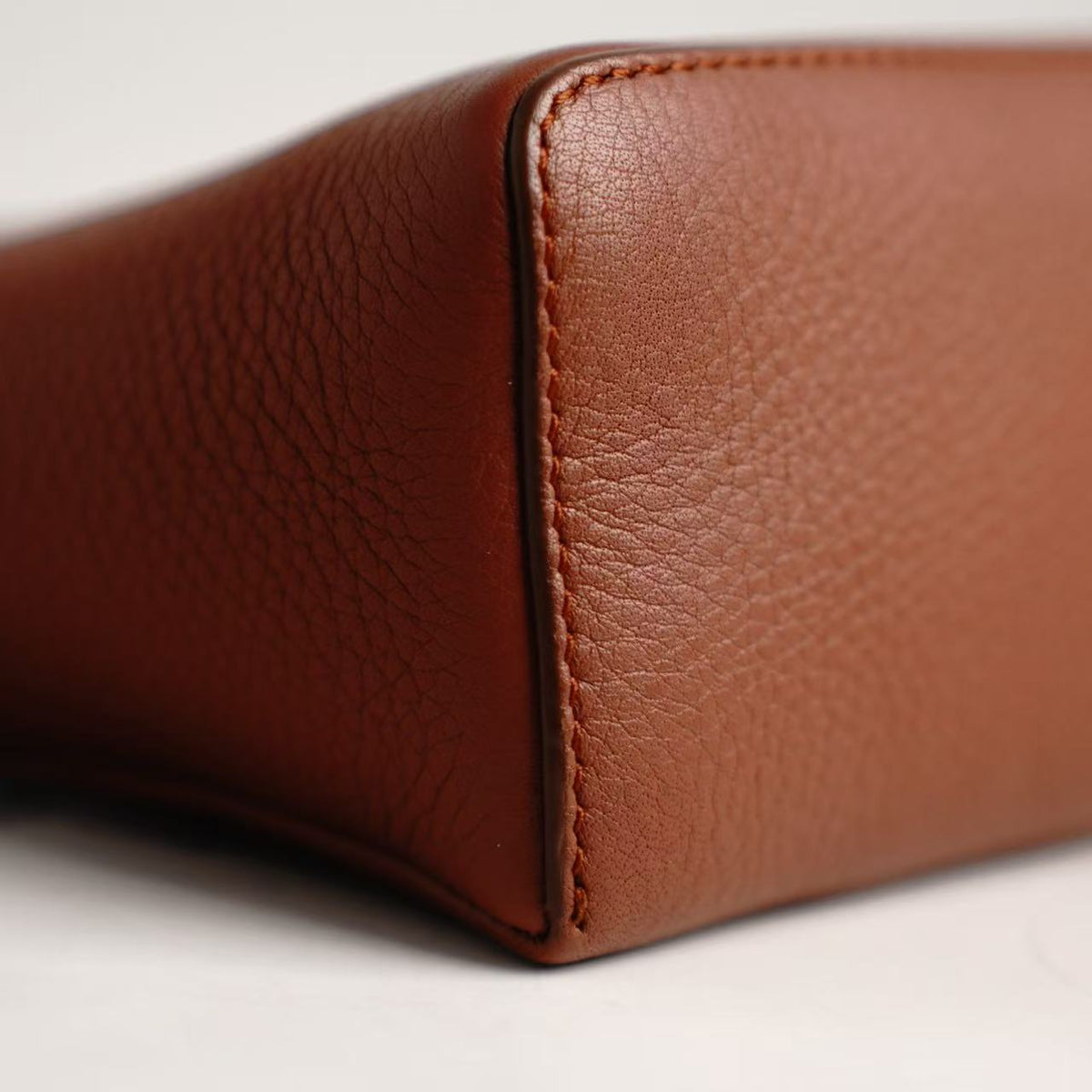 Loro Piana Extra Pocket L19 Hand‑held Vanity Bag, Brown Calfskin, Silver‑Tone Hardware