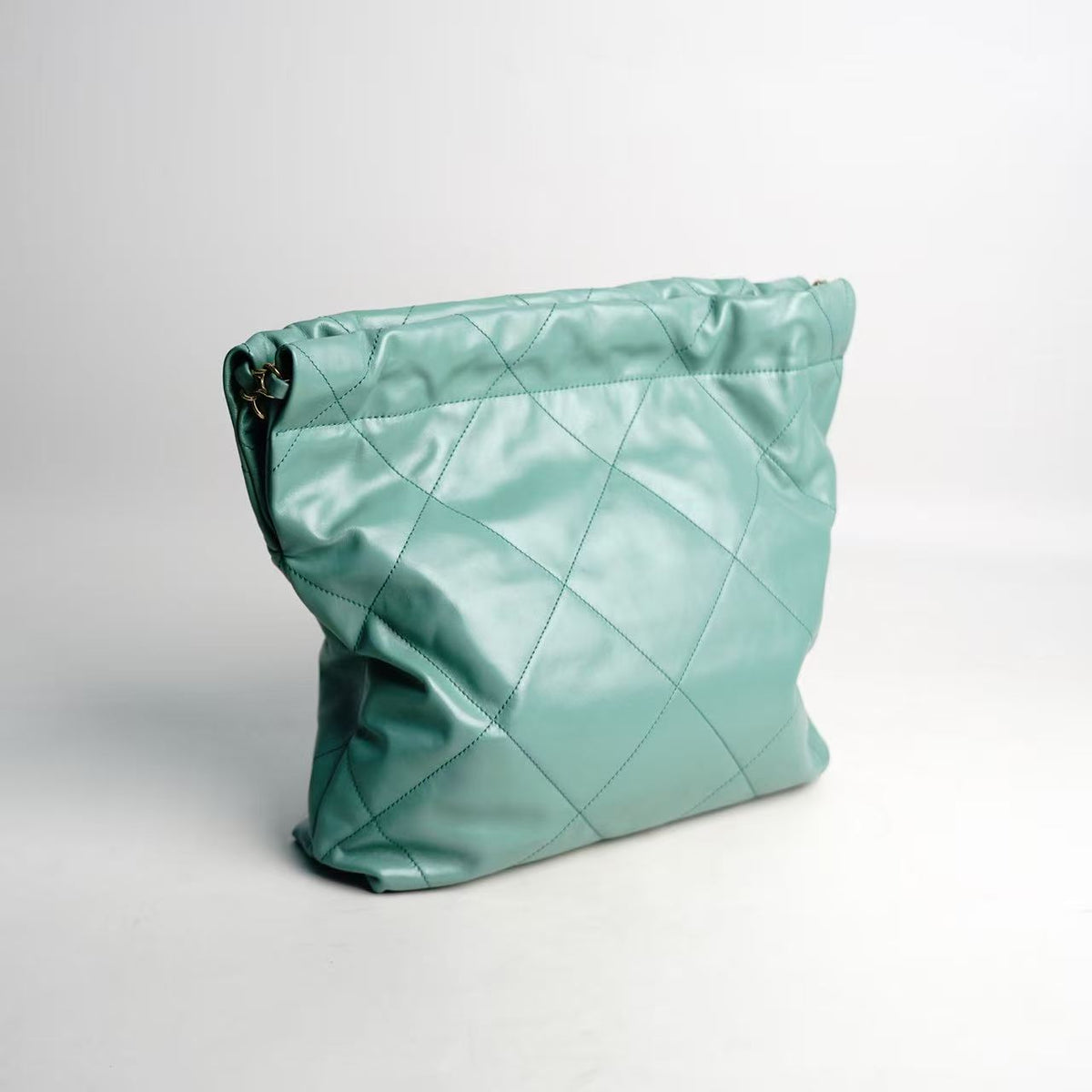 Chanel 22 Large Tote Bag in Mint Green Shiny Calfskin with Gold‑Tone Hardware
