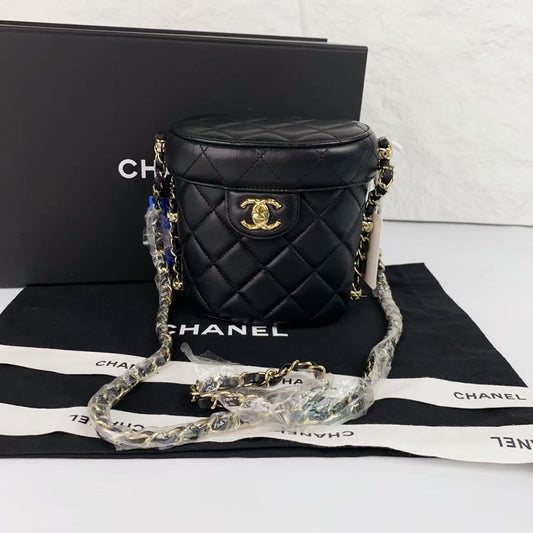 Chanel Quilted Vanity Bucket Crossbody Bag