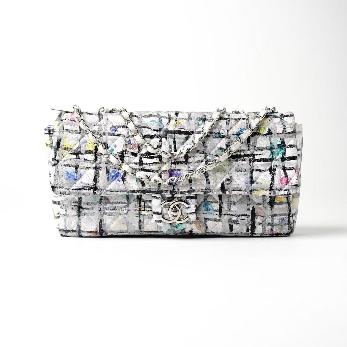 Chanel Classic Flap Graffiti Art Print Shoulder Bag