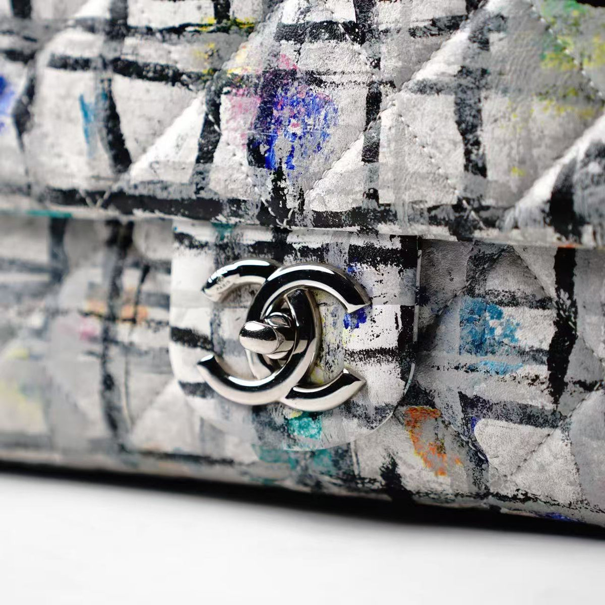Chanel Classic Flap Graffiti Art Print Shoulder Bag