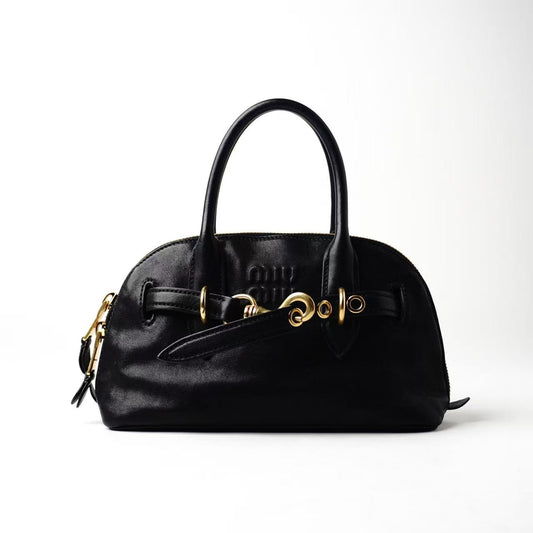 Miu Miu Small Bow‑Accent Bowling Handbag
