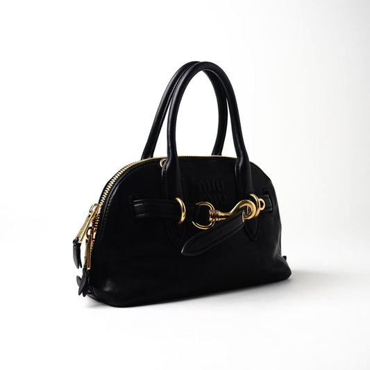 Miu Miu Small Bow‑Accent Bowling Handbag