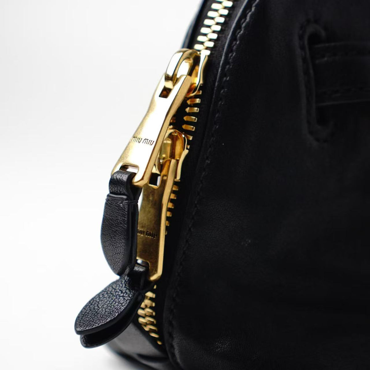 Miu Miu Small Bow‑Accent Bowling Handbag