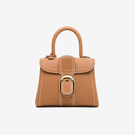 Delvaux Brillant Mini aus braunem Kalbsleder mit goldfarbener Hardware [Gebraucht]